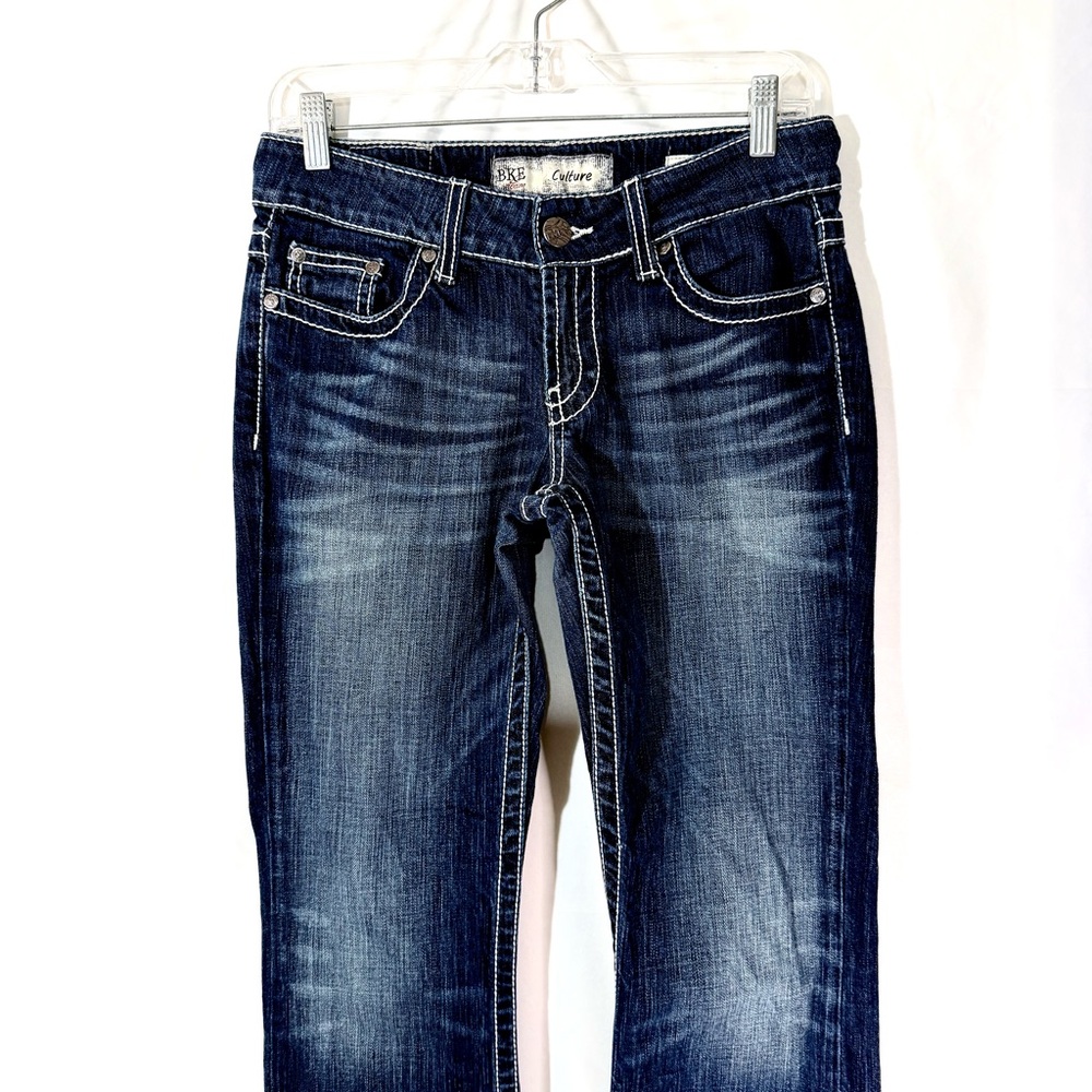 BKE Culture Boot Cut Low Rise Jeans With Stretch And Contrast Stitching Size 28 - Picture 6 of 16